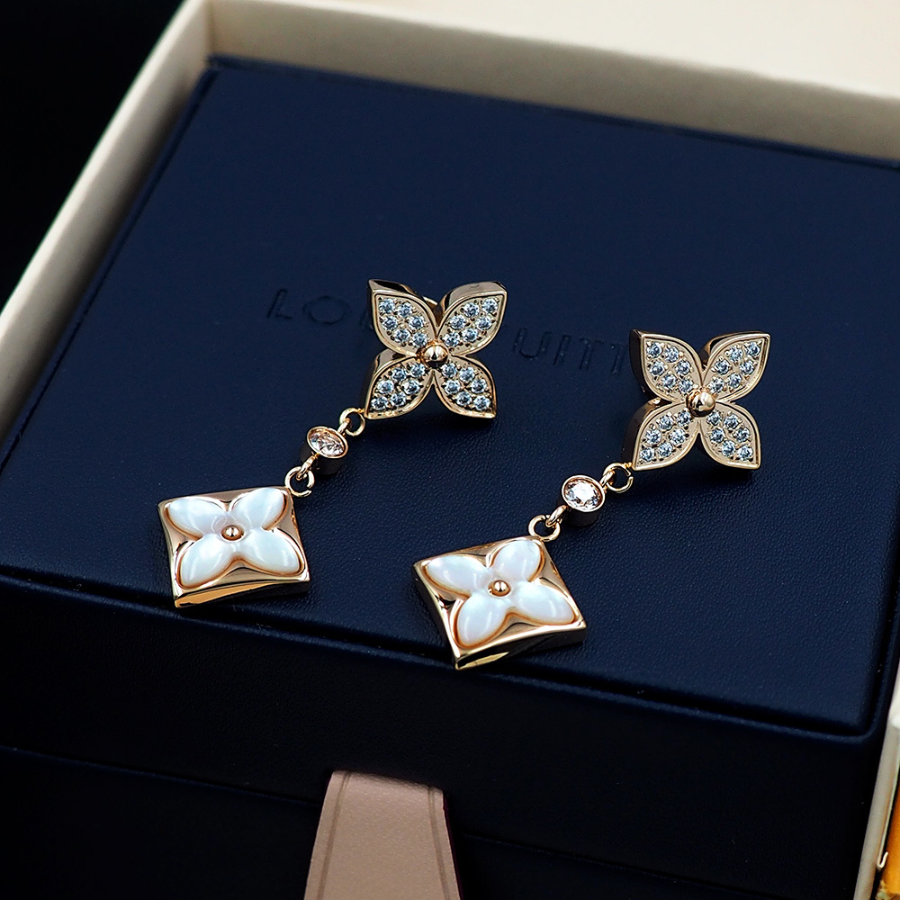 LV Silver Logo-Accented Earrings 208