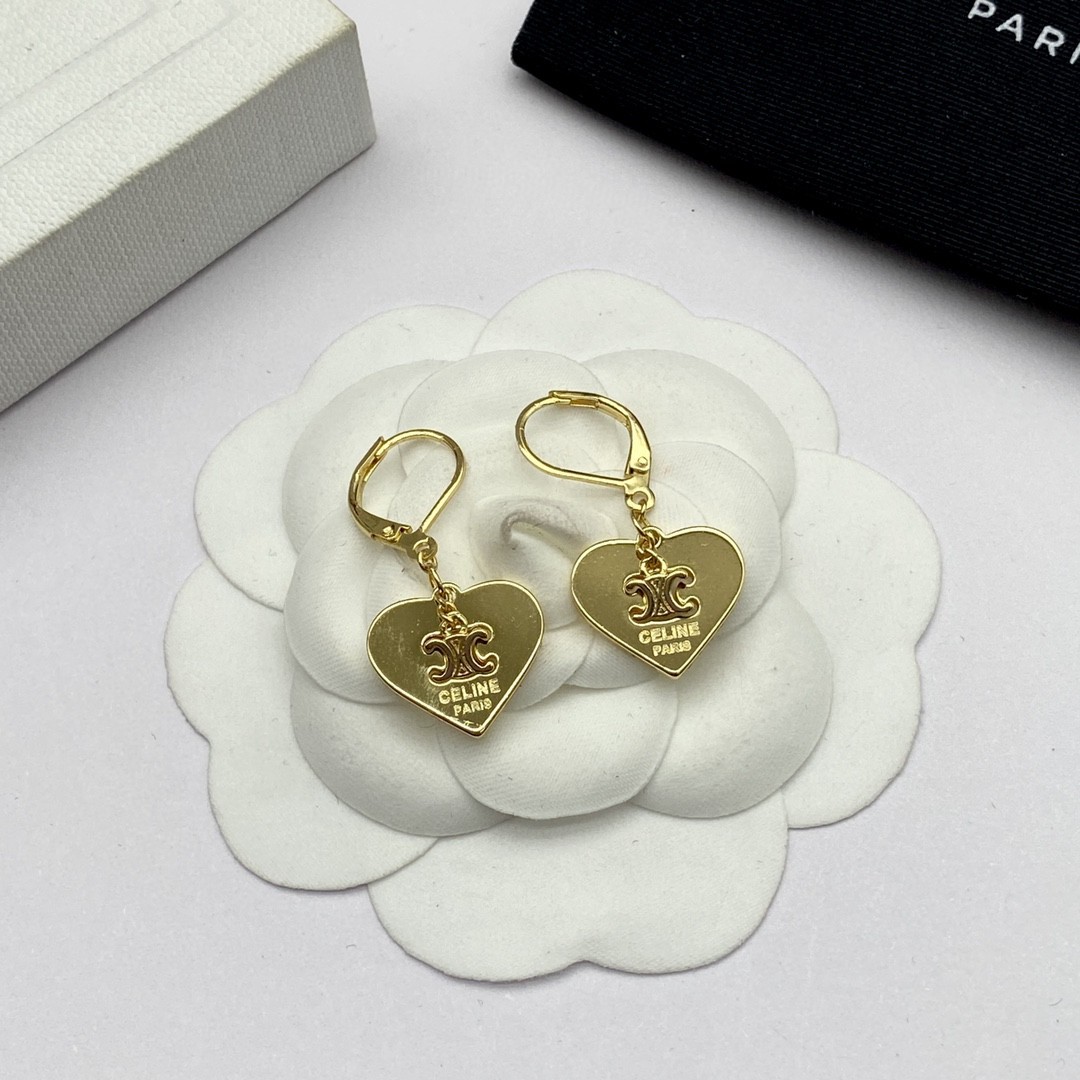 Celine Rose Gold Logo-Accented Earrings 212