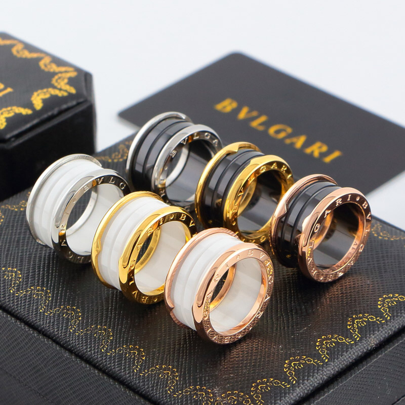 BVLGARI Rose Gold Logo-Accented Ring 014