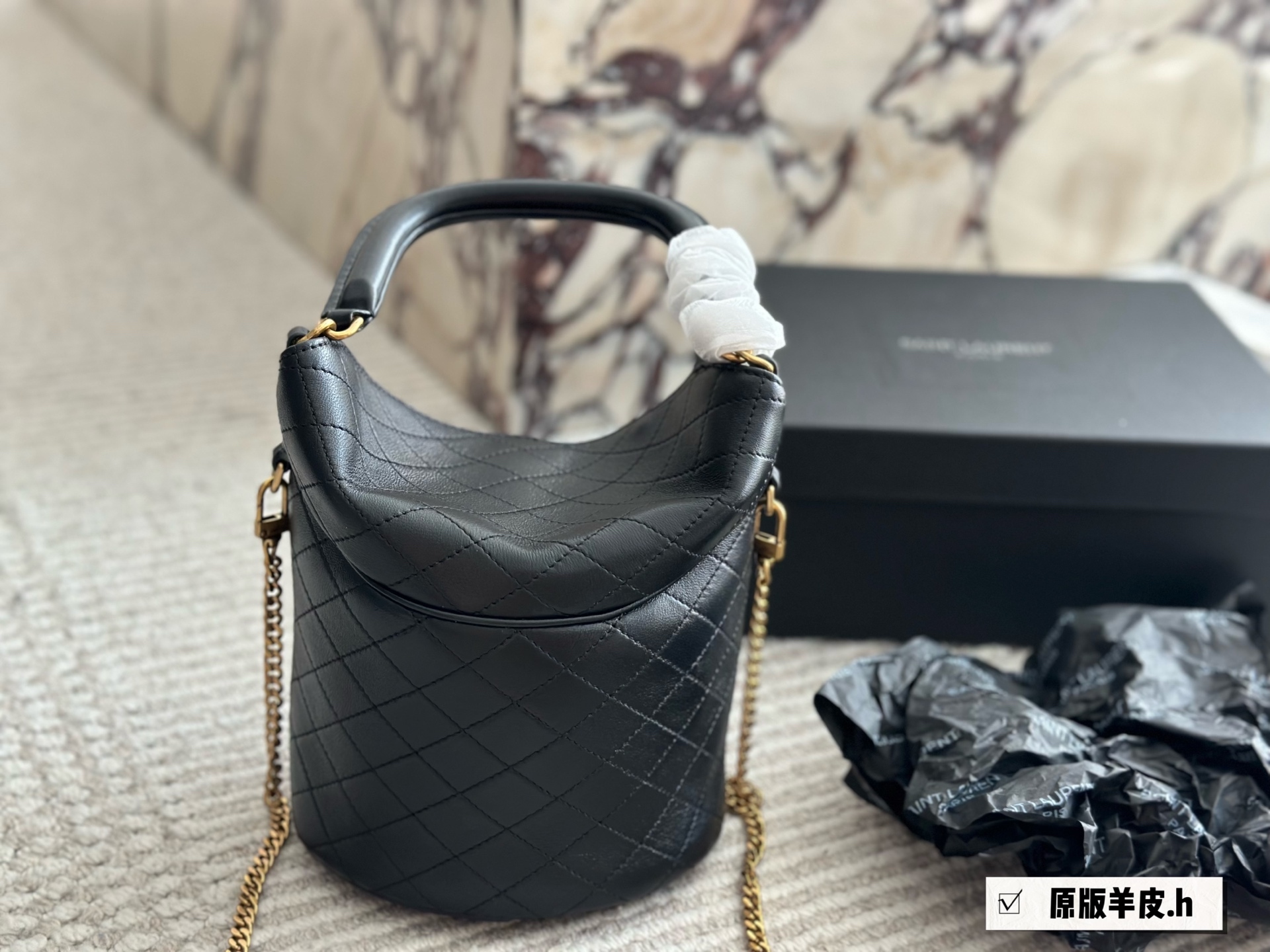 YSL Gold Logo-Accented Bag 157