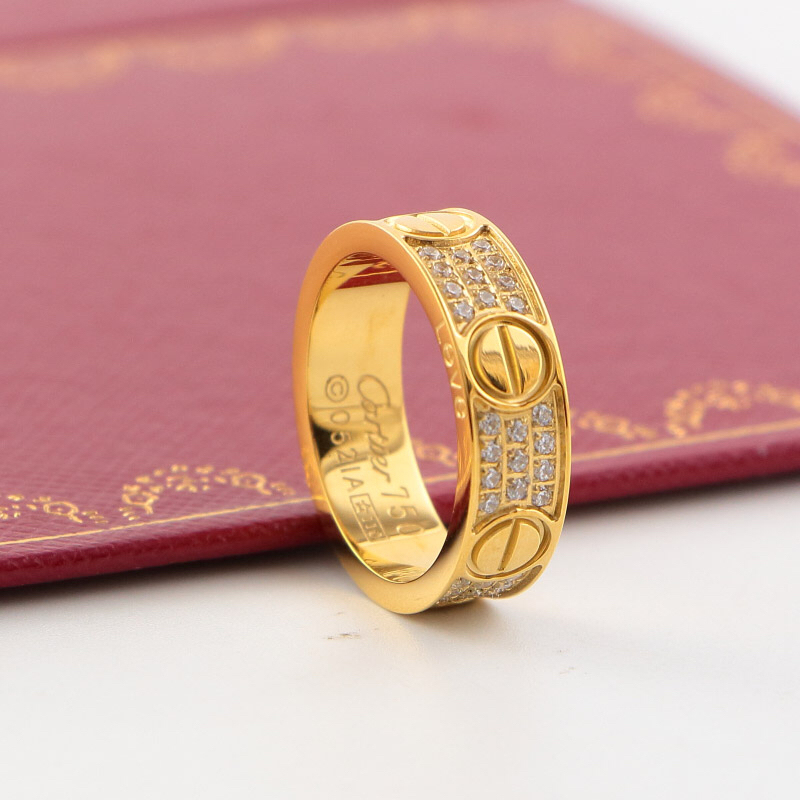 Cartier love Rose Gold Logo-Accented Ring 025