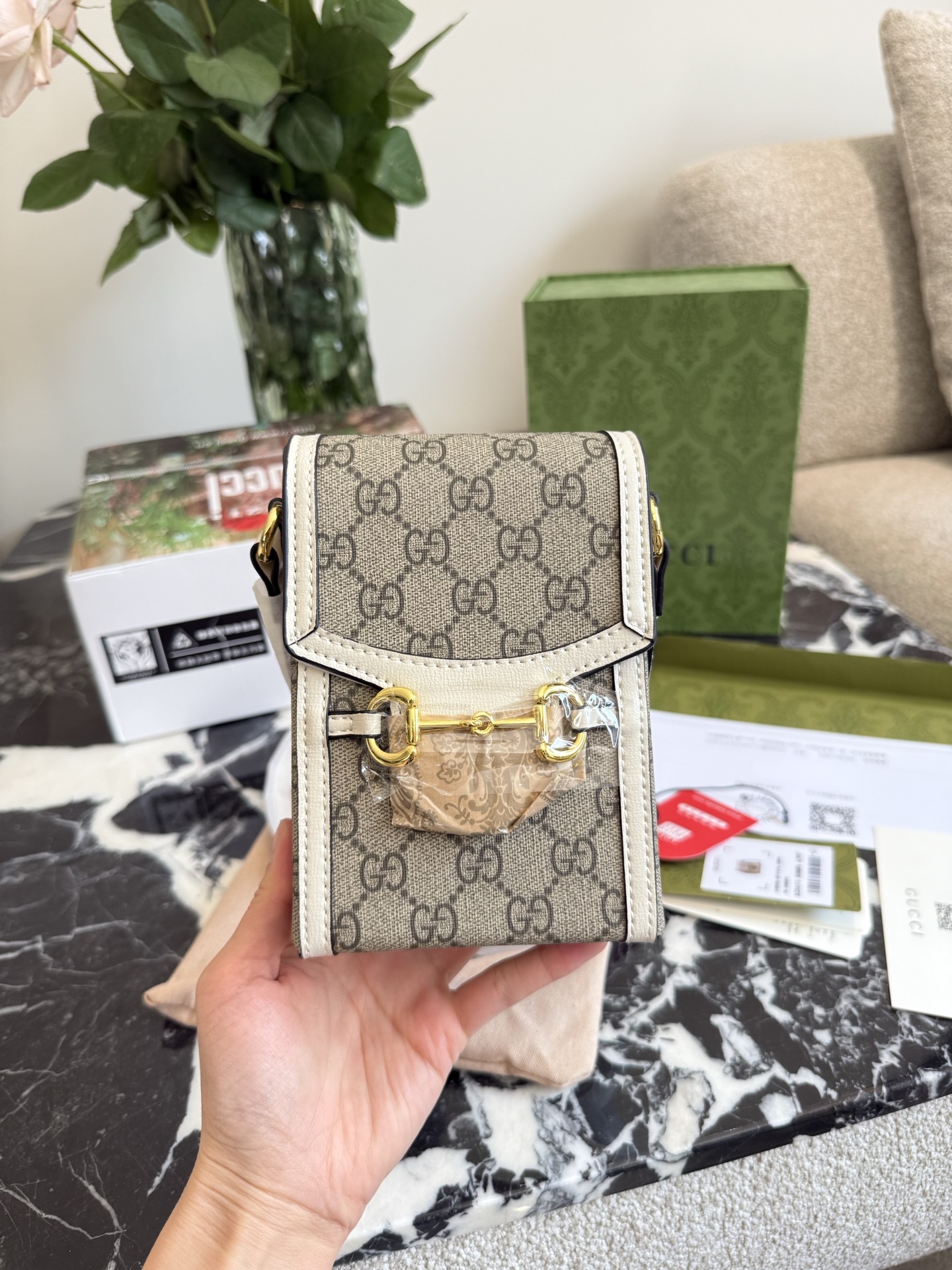 Gucci Beige Quilted Bag 538