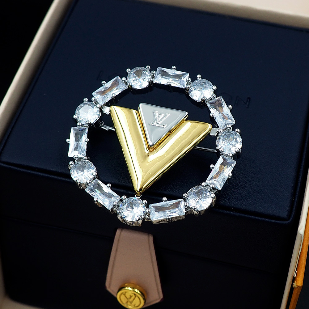 LV Silver Logo-Accented Brooch 240