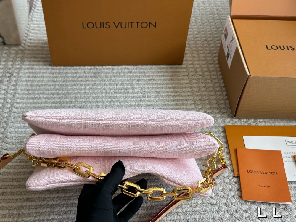 LV Rose Gold Quilted Bag 1613