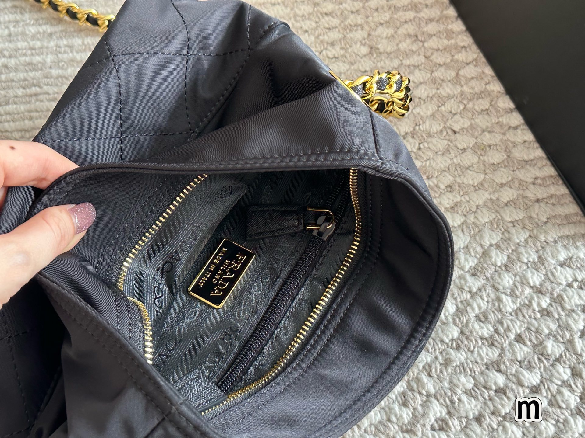 Prada Gold Quilted Bag 086