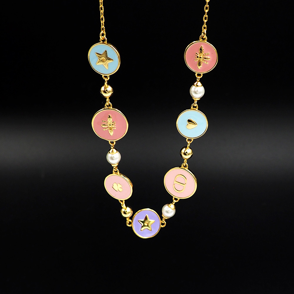Dior Rose Gold Vintage-Inspired Necklace 033