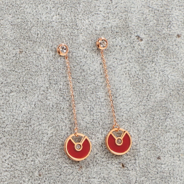 Cartier amulet Rose Gold Logo-Accented Earrings 001