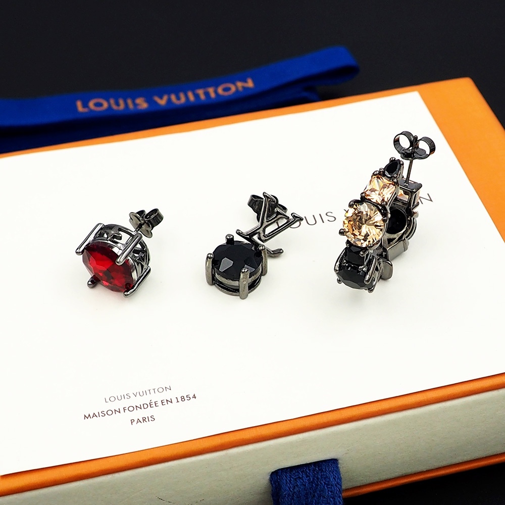 LV Silver Logo-Accented Earrings 252