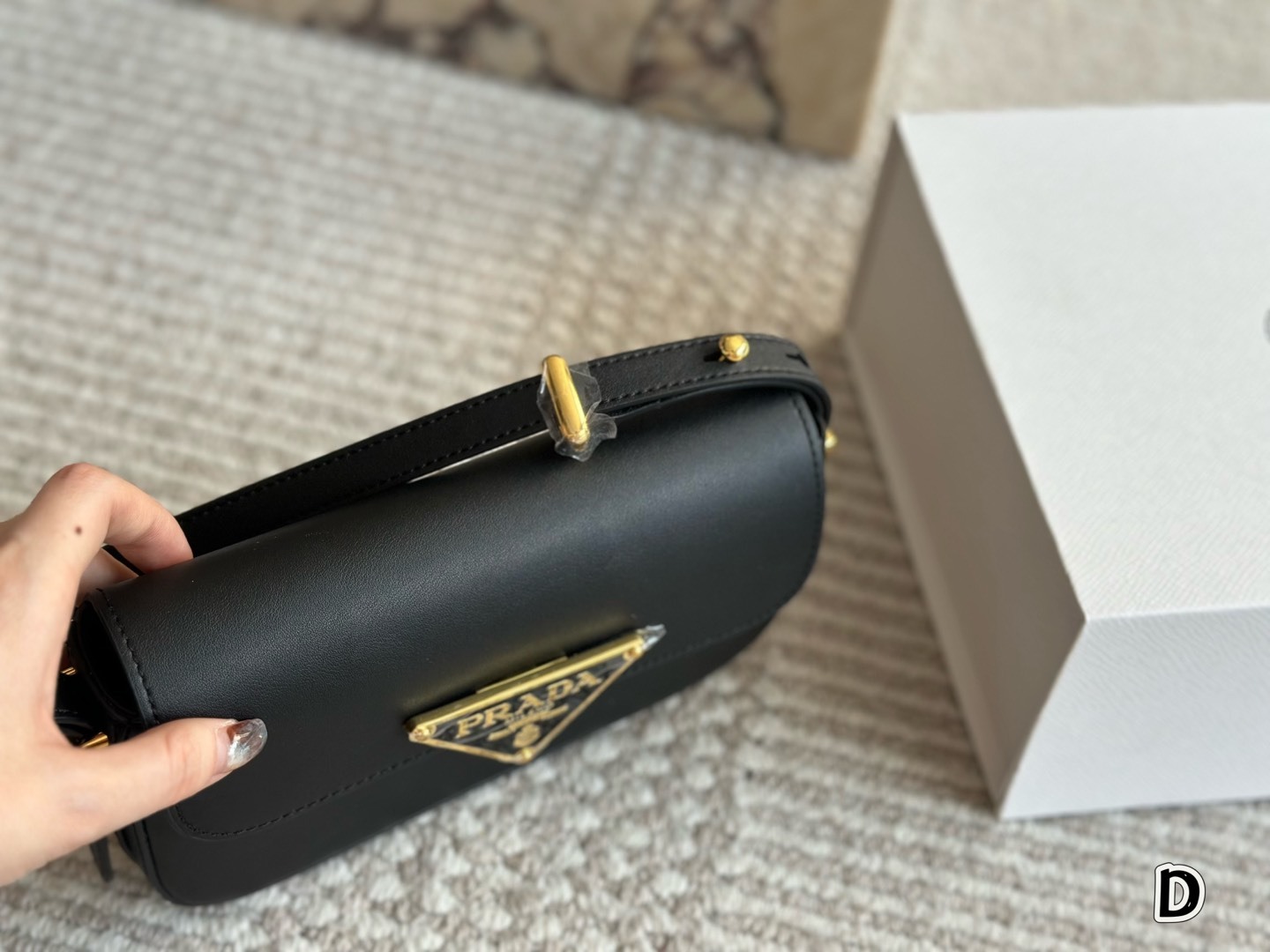 Prada Gold Logo-Accented Bag 083