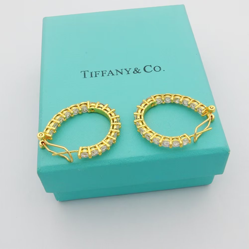 Tiffany Gold Logo-Accented Earrings 203