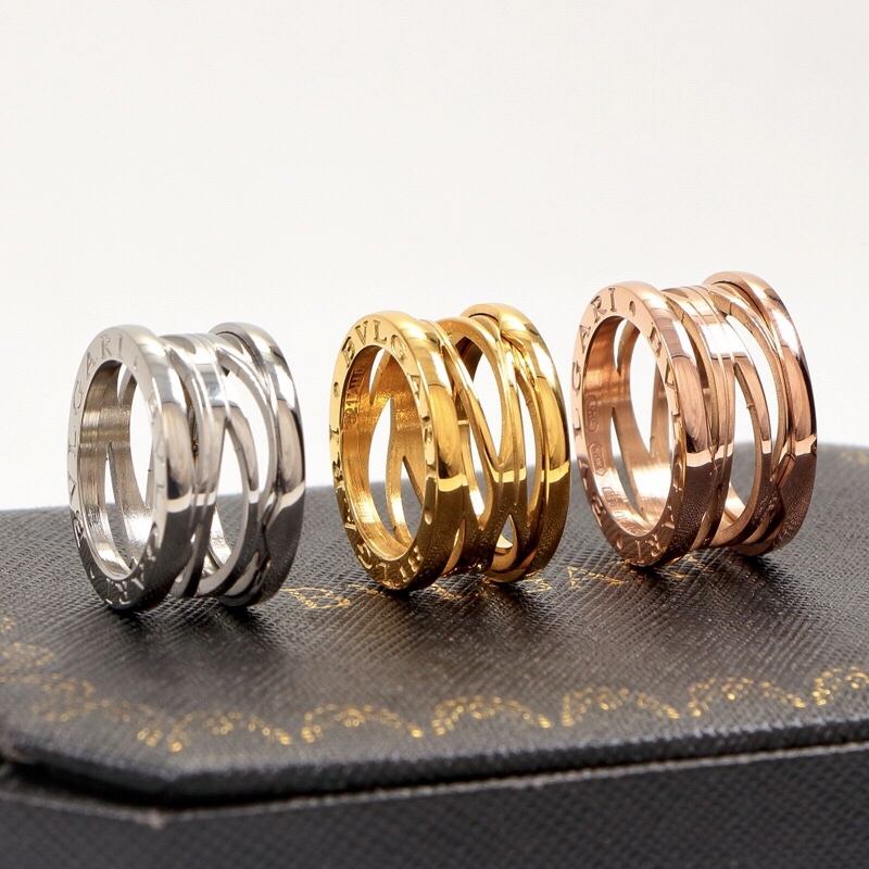 BVLGARI Silver Logo-Accented Ring 006