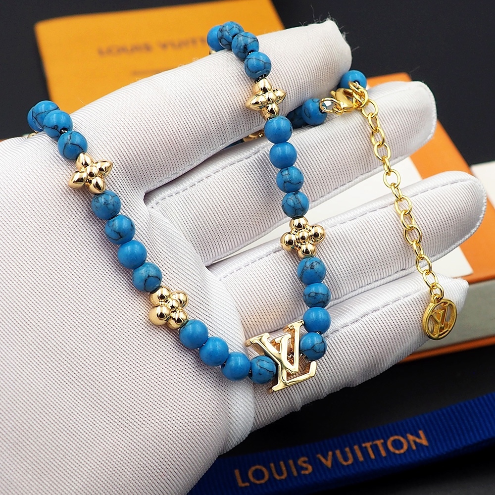 LV Blue Vintage-Inspired Necklace 409