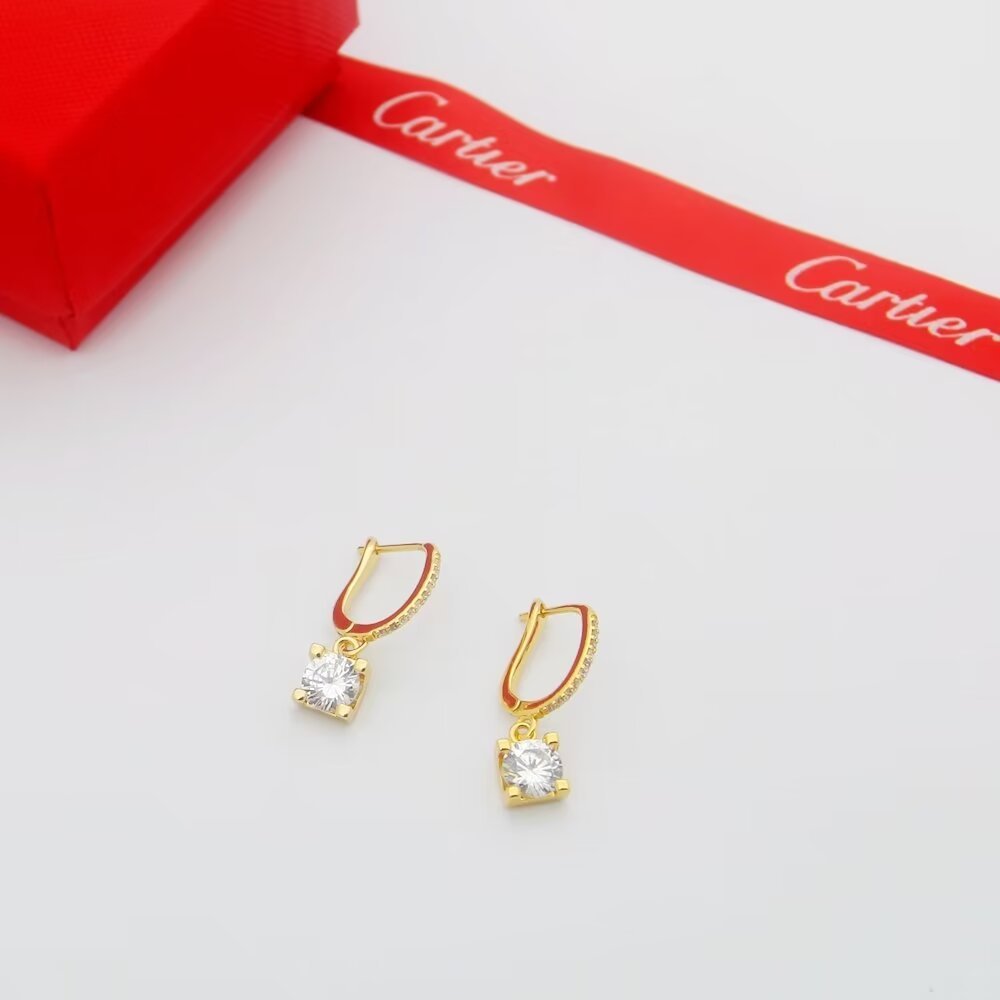 Cartier D’AMOUR Rose Gold Logo-Accented Earrings 0132