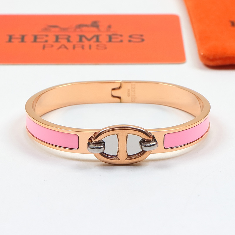 Hermes h Silver Logo-Accented Bracelet 003