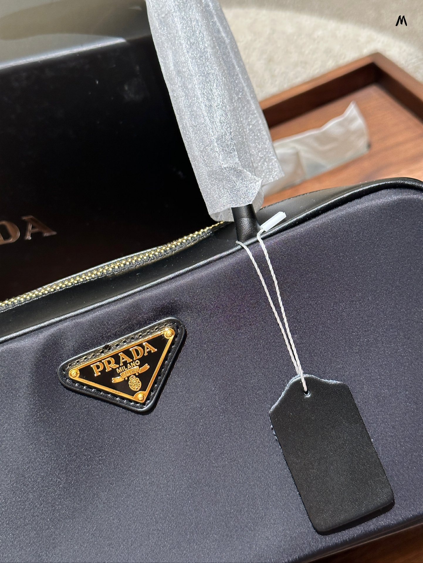 Prada Gold Logo-Accented Bag 024