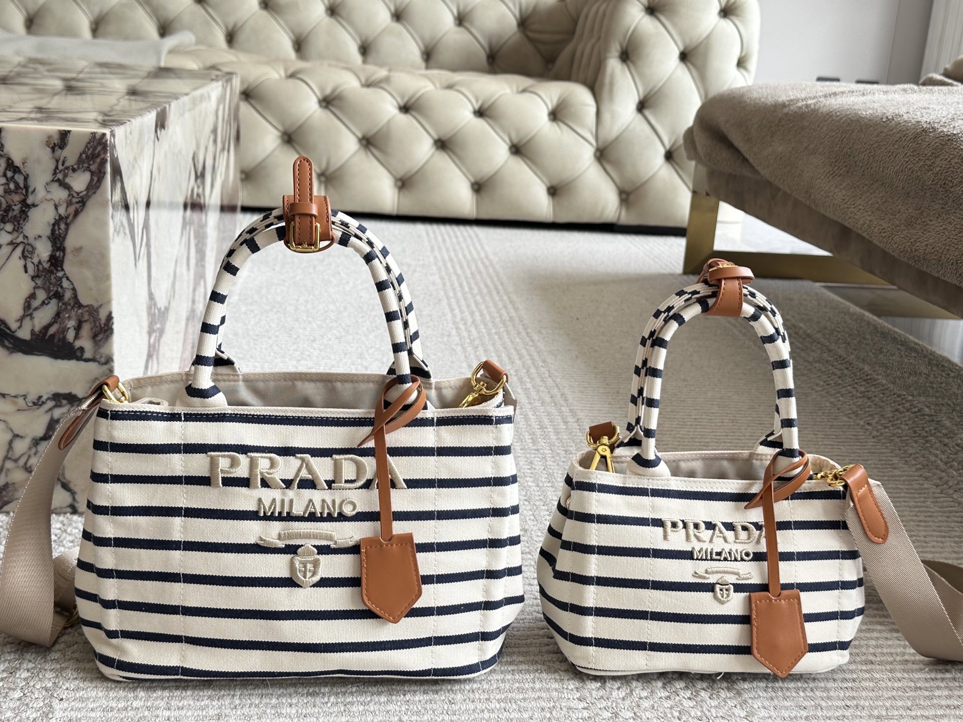 Prada Beige Vintage-Inspired Bag 074