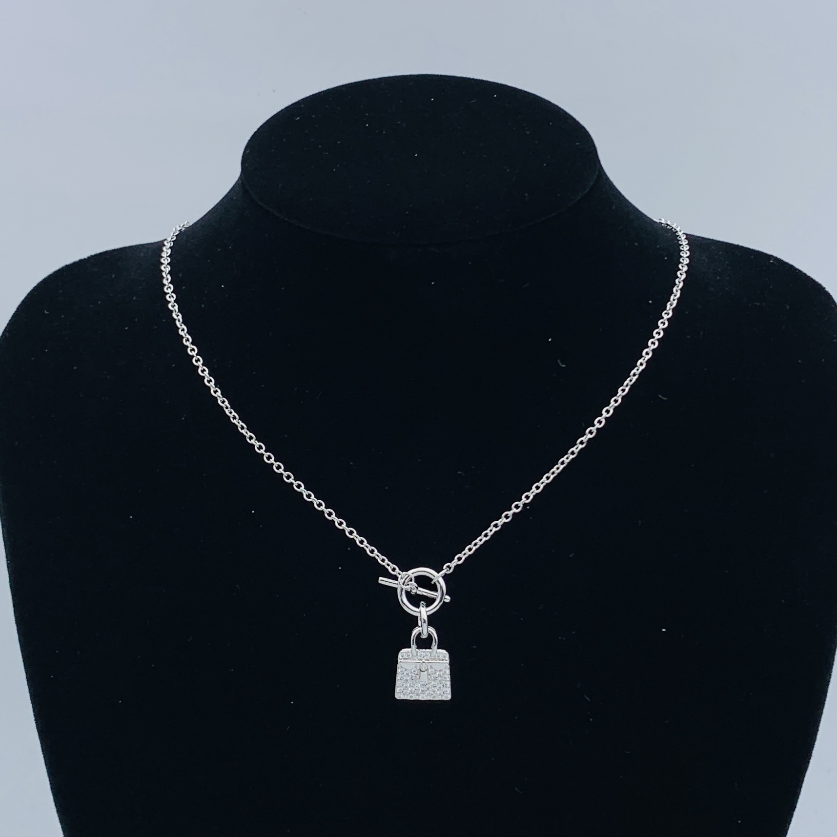 Hermes h Silver Logo-Accented Necklace 237