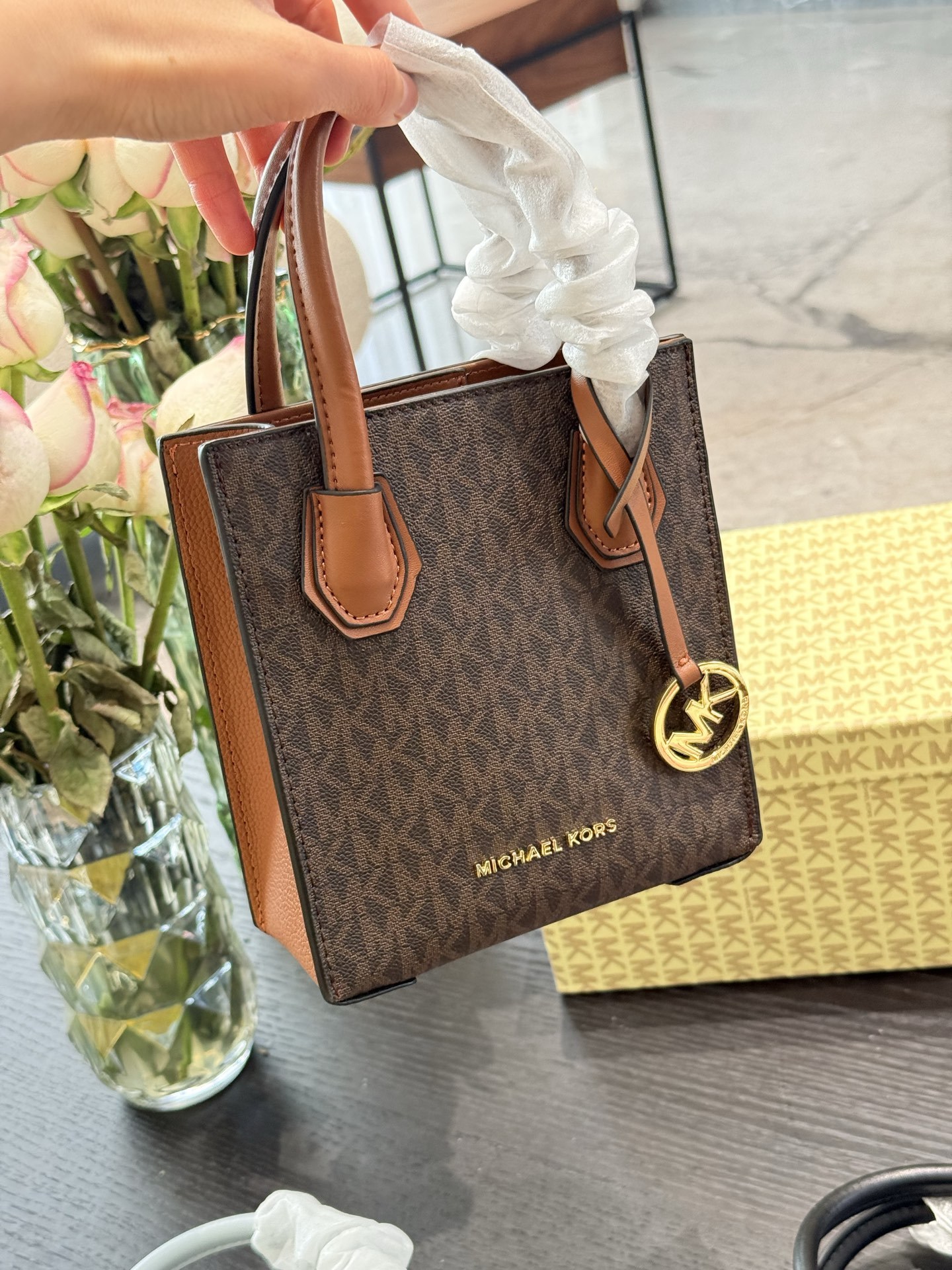Michael Kors MK Silver Quilted Bag 033