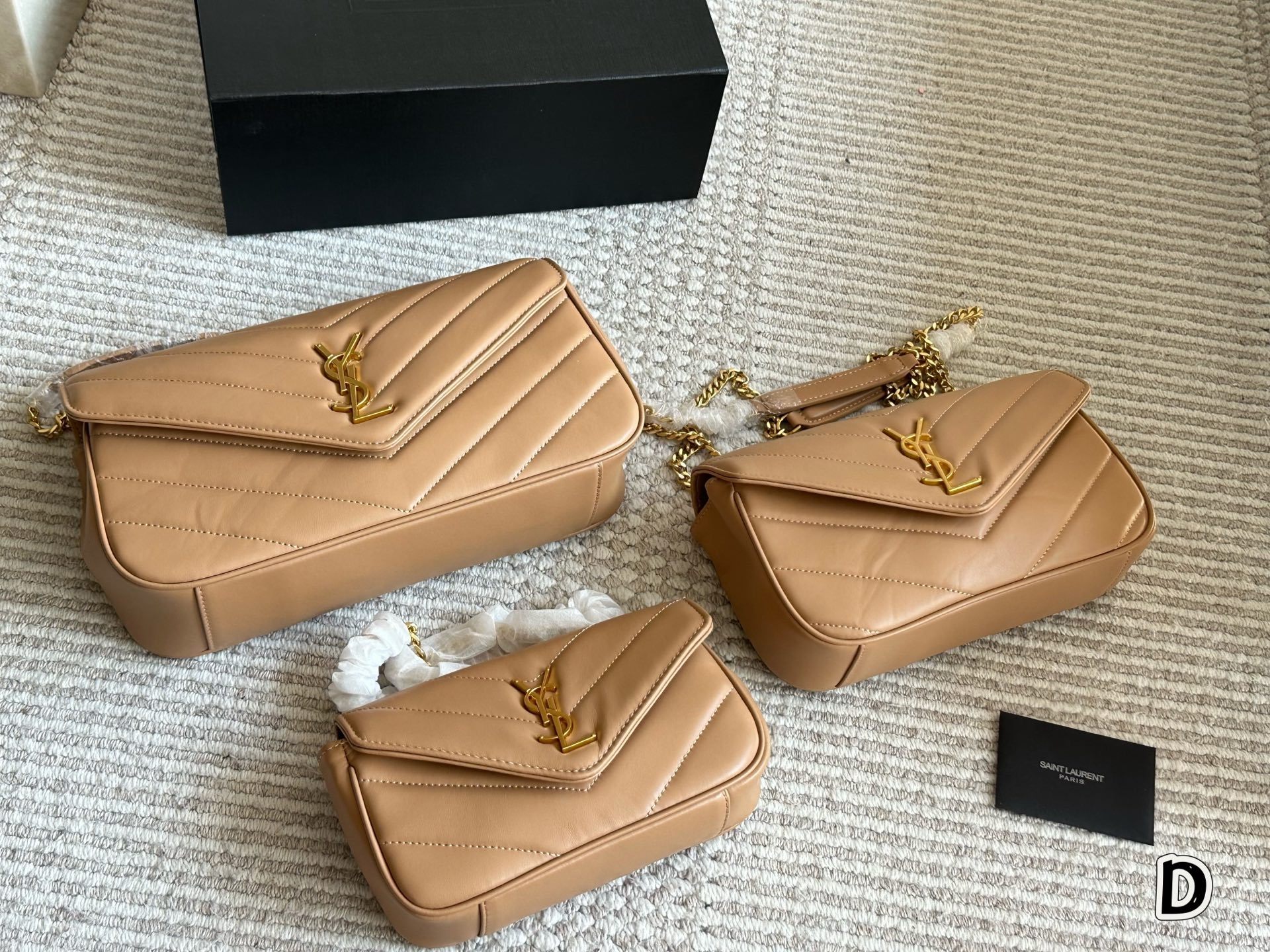 YSL Gold Logo-Accented Bag 145