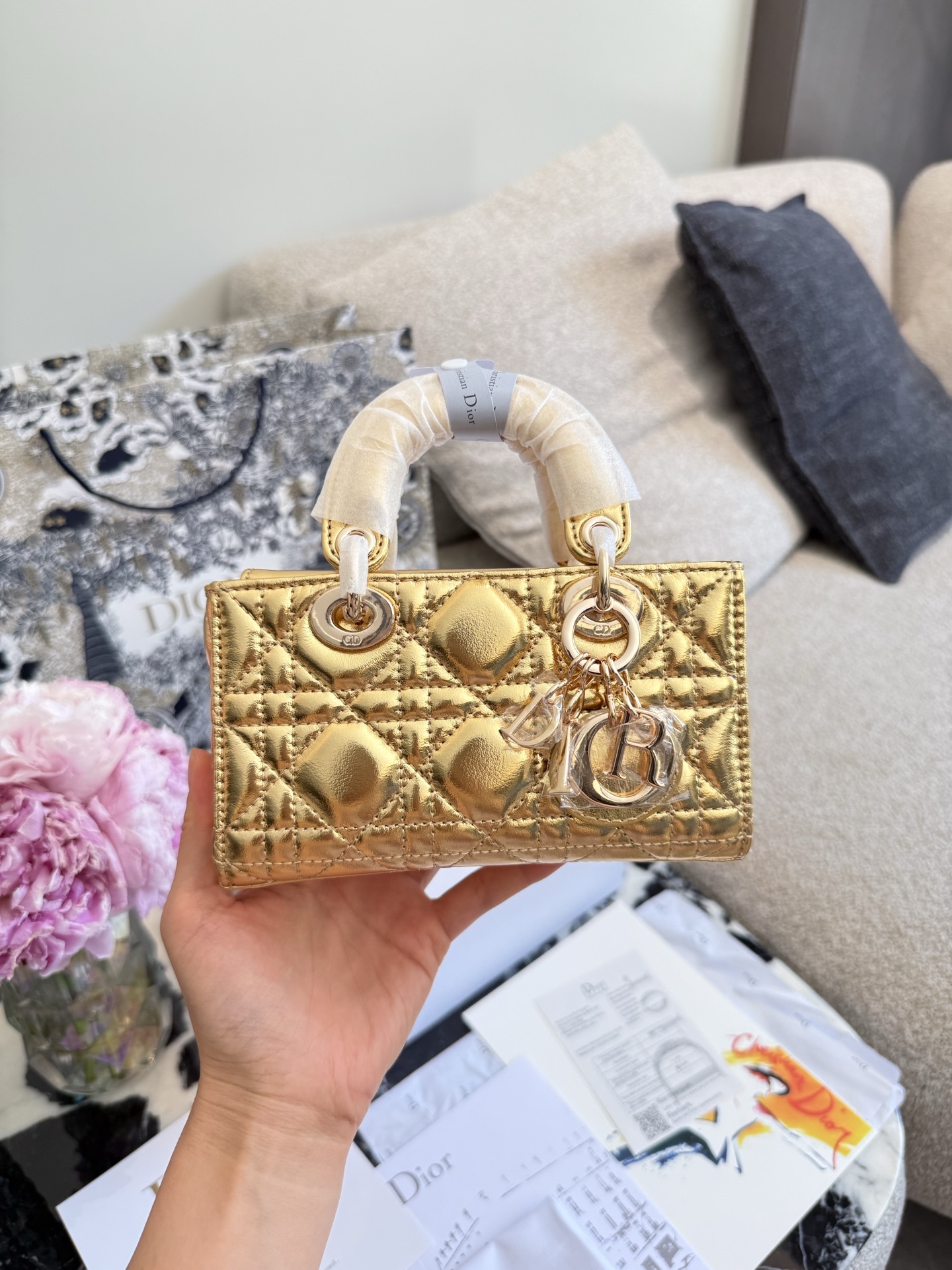 Dior d-joy Rose Gold Vintage-Inspired Bag 714