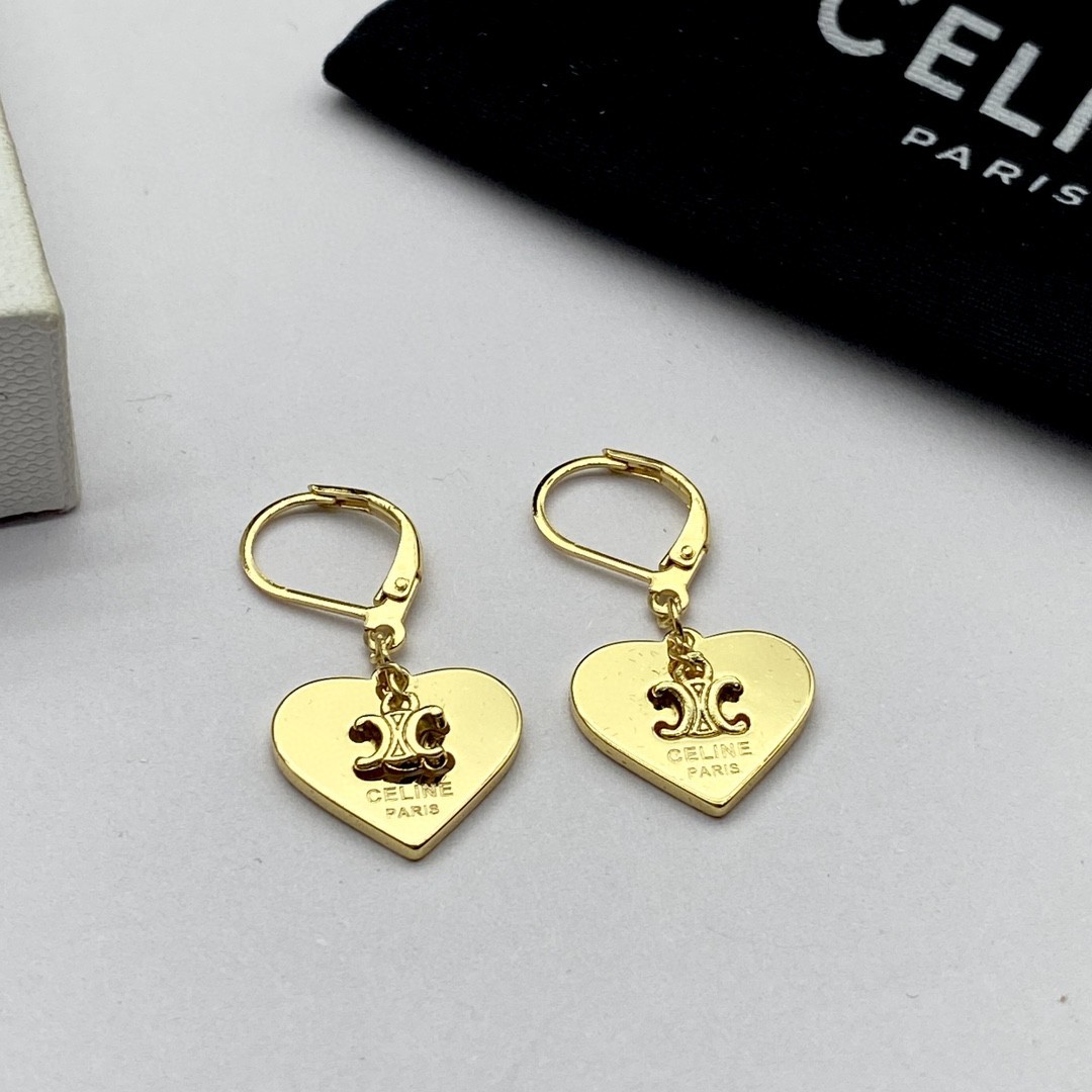 Celine Rose Gold Logo-Accented Earrings 212