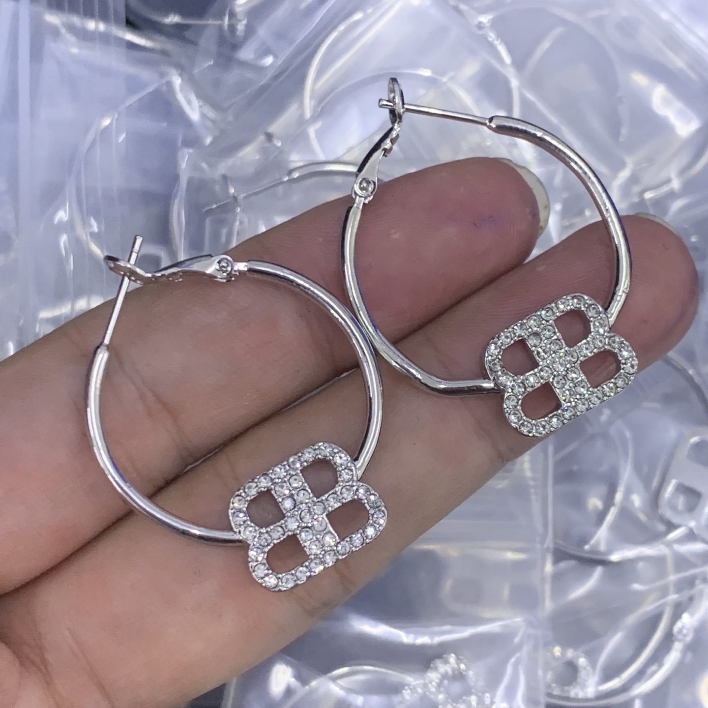 Balenciaga Silver Delicate Earrings 041