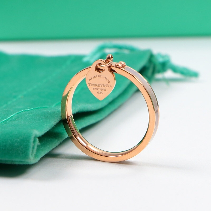 Tiffany Rose Gold Logo-Accented Ring 003