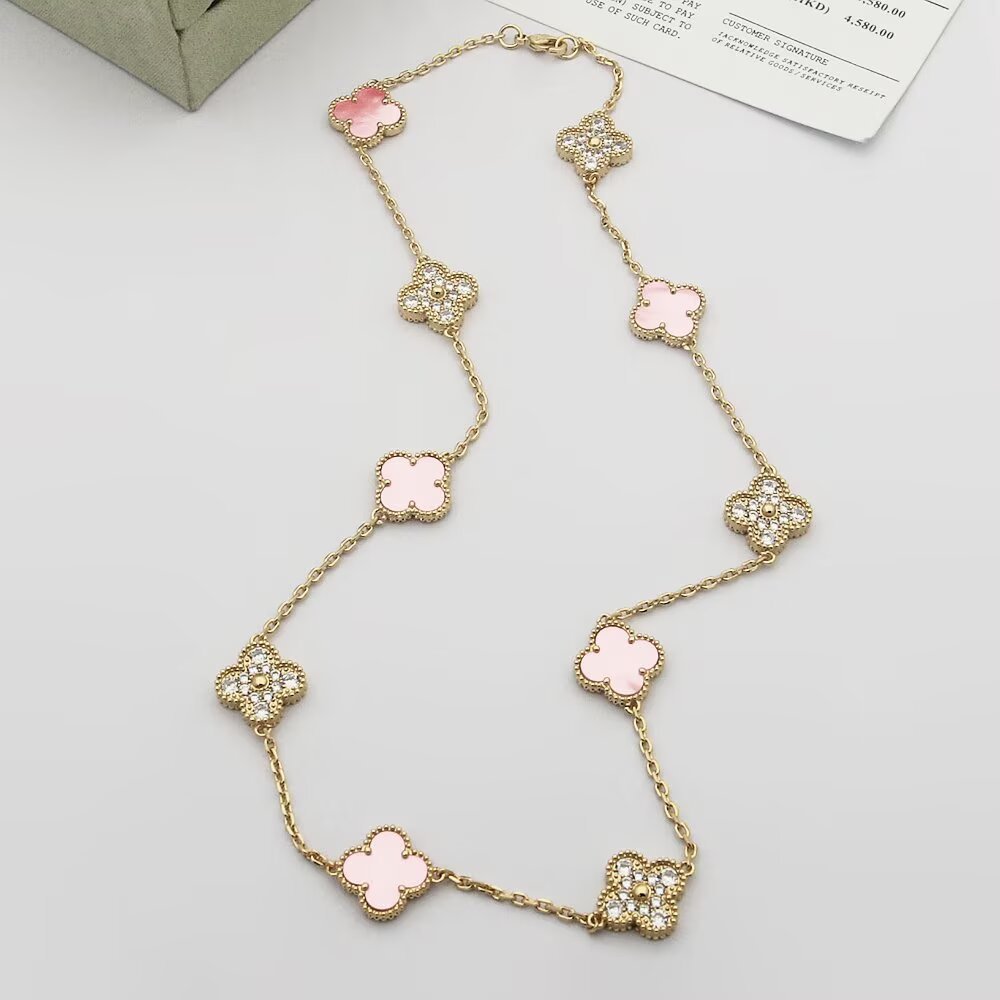 Van Cleef Rose Gold Vintage-Inspired Necklace 063