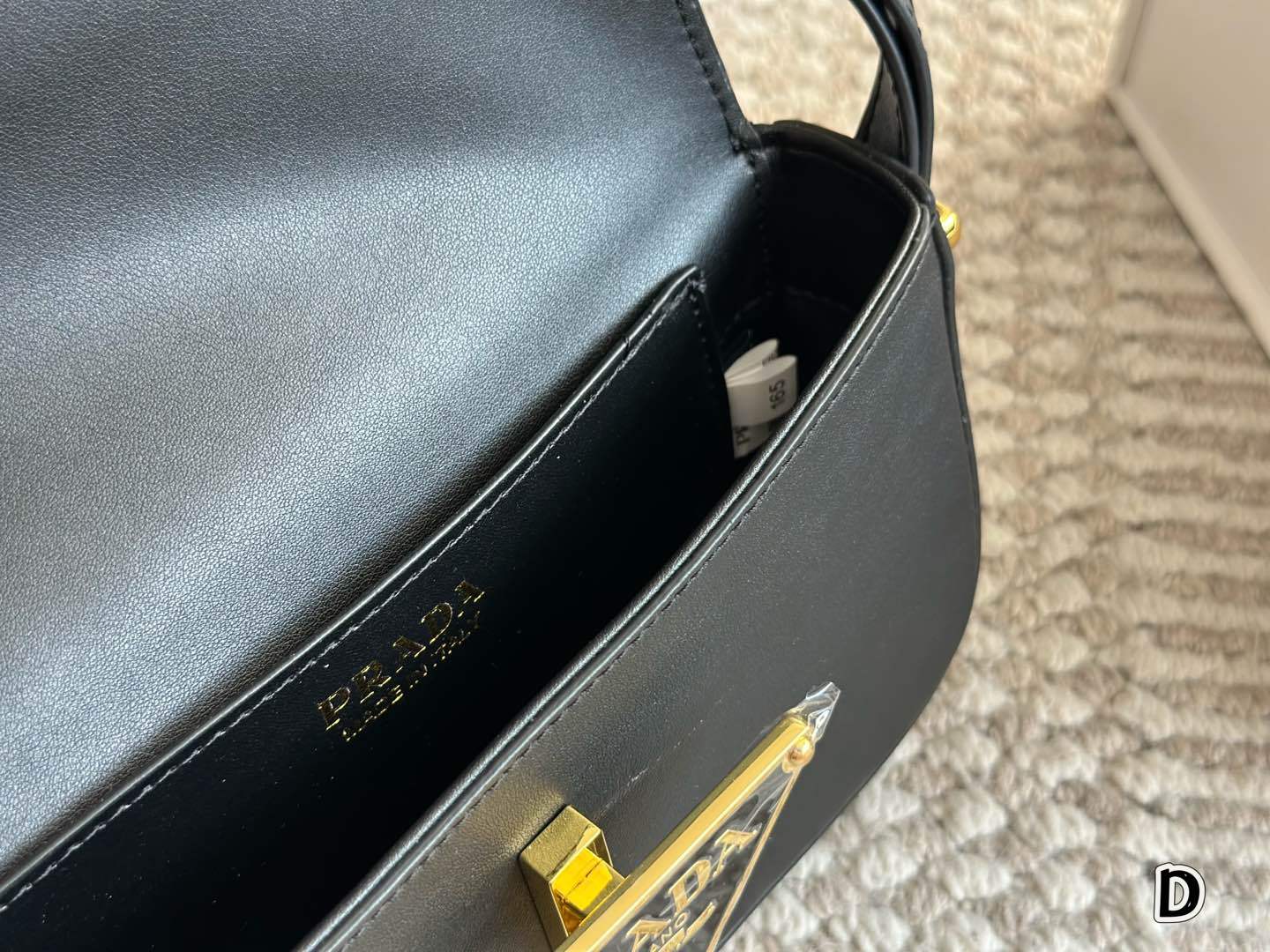 Prada Gold Logo-Accented Bag 083