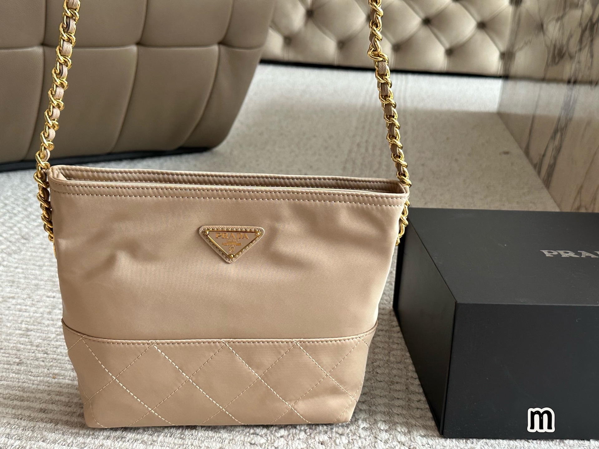 Prada Gold Quilted Bag 086