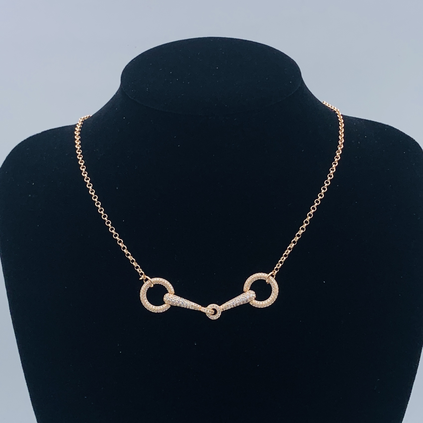 Hermes h Rose Gold Vintage-Inspired Necklace 239