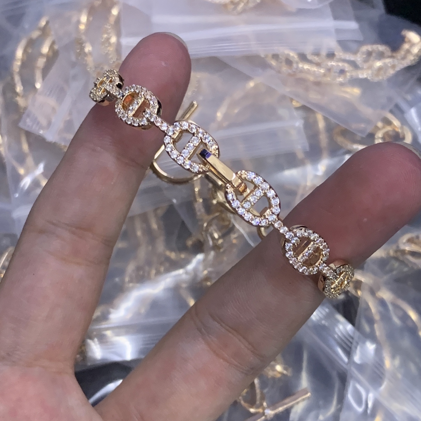 Hermes h Rose Gold Vintage-Inspired Bracelet 045