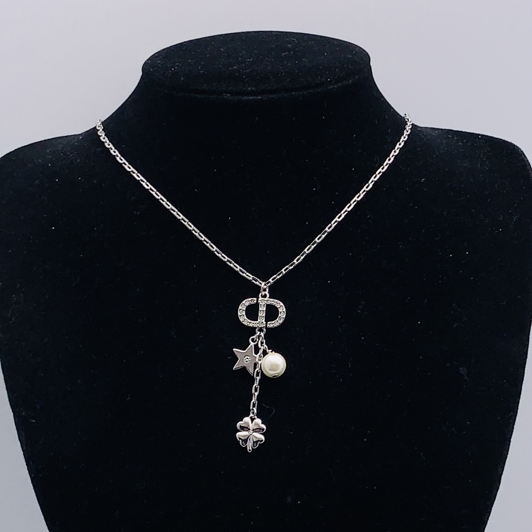Dior Silver Logo-Accented Necklace 355