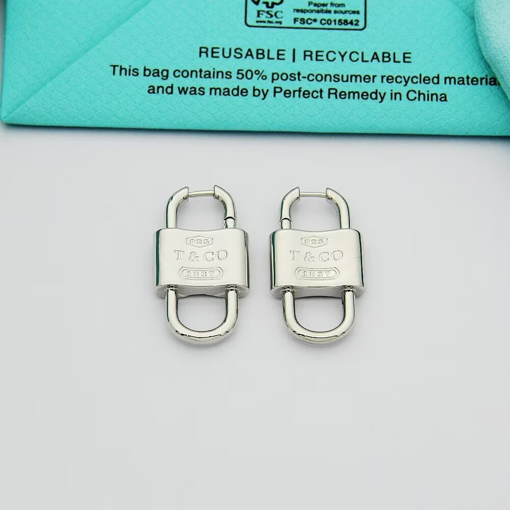 Tiffany Silver Logo-Accented Earrings 149