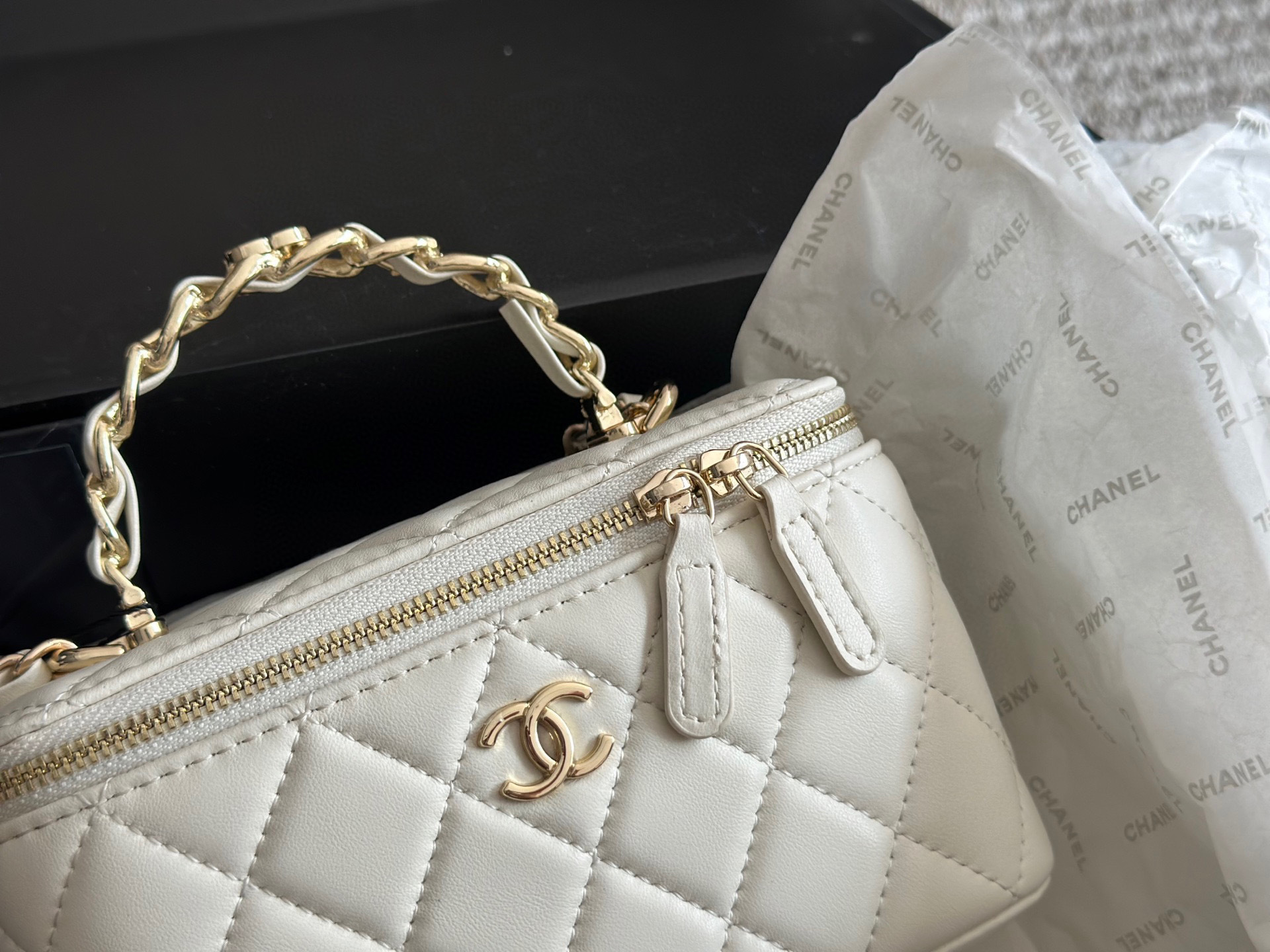 Chanel Beige Quilted Bag 1257