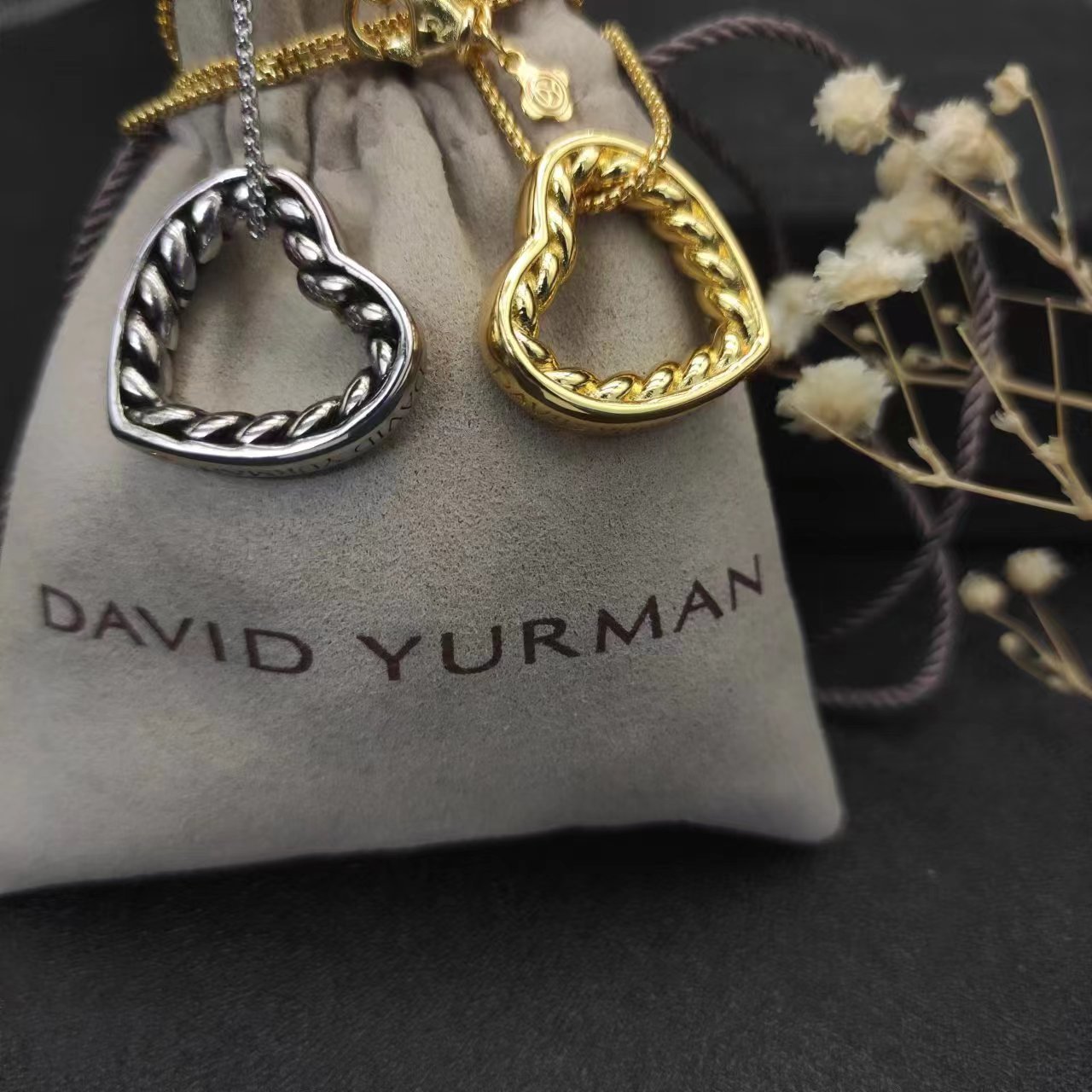 David Yurman Silver Logo-Accented Necklace 136