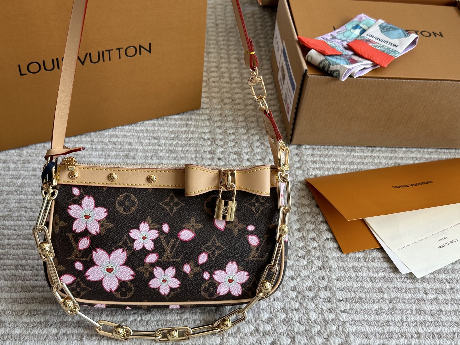 LV Rose Gold Quilted Bag 1511