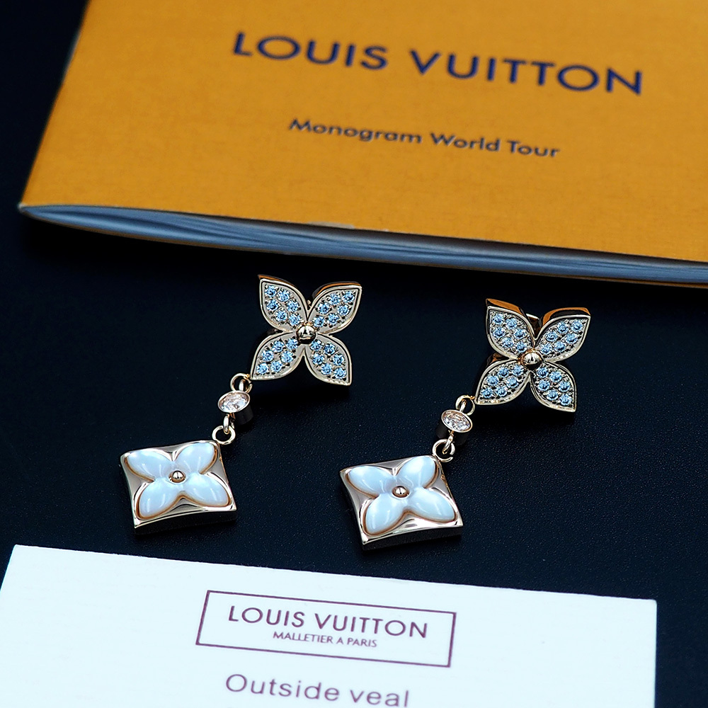 LV Silver Logo-Accented Earrings 208