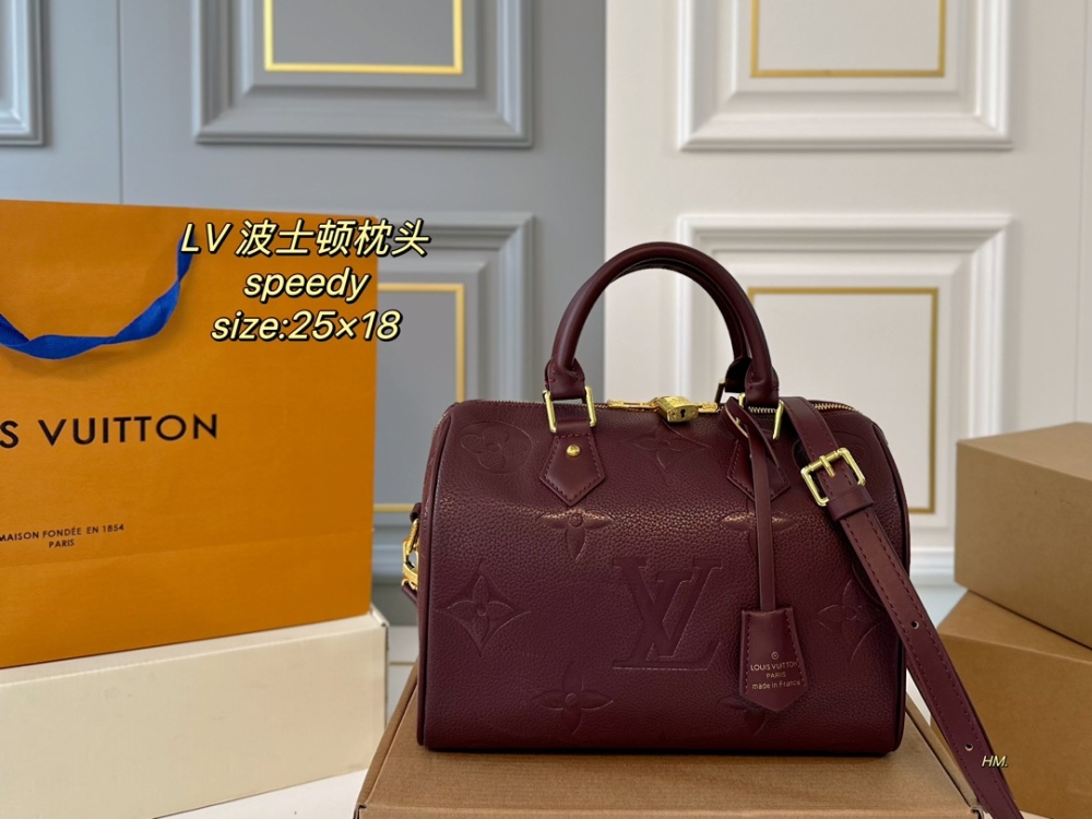 LV Bag Speedy leather Gold Logo-Accented Bag 25cm