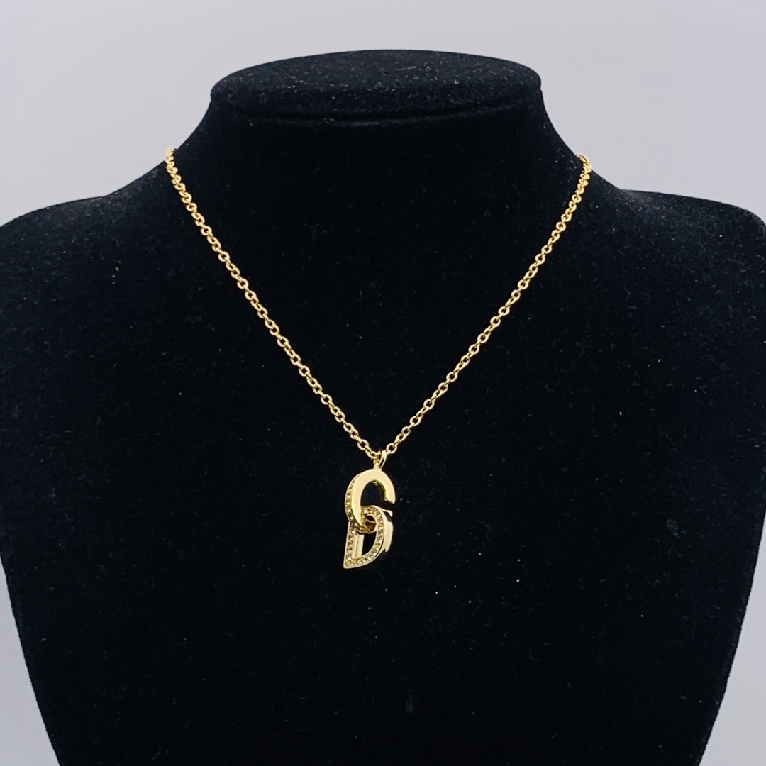 Dior Silver Logo-Accented Necklace 347