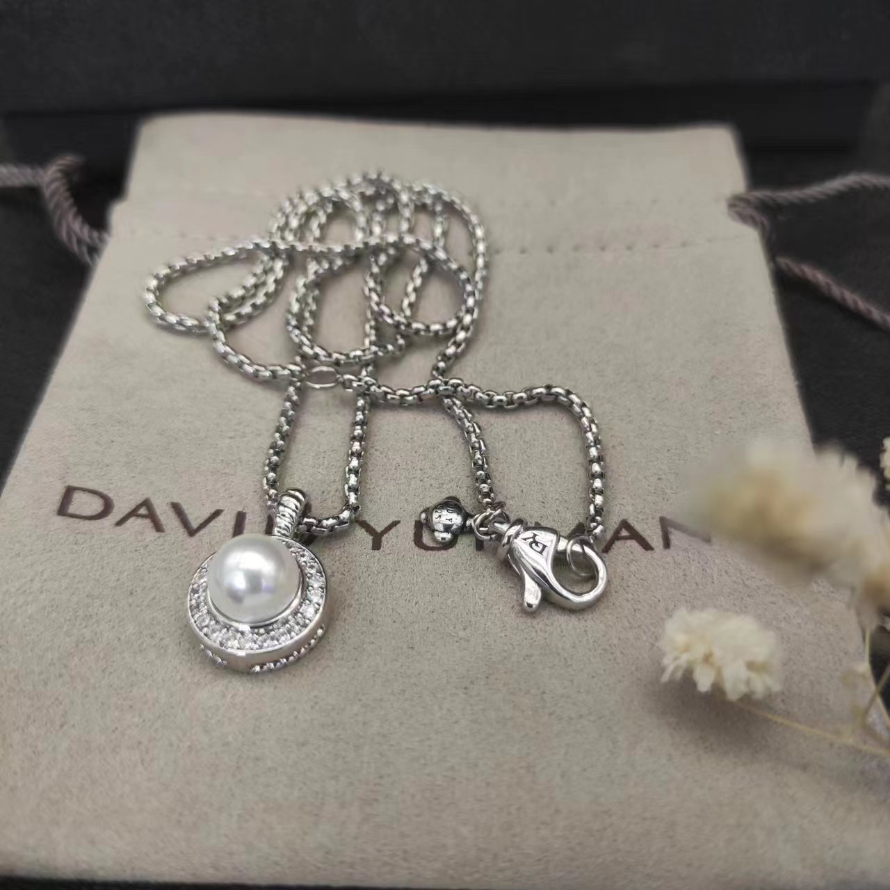 David Yurman Silver Logo-Accented Necklace 133