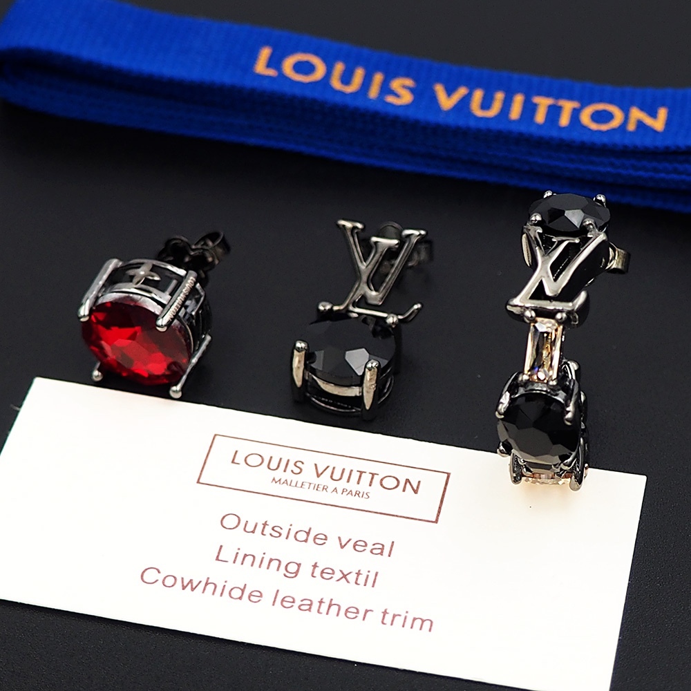 LV Silver Logo-Accented Earrings 252