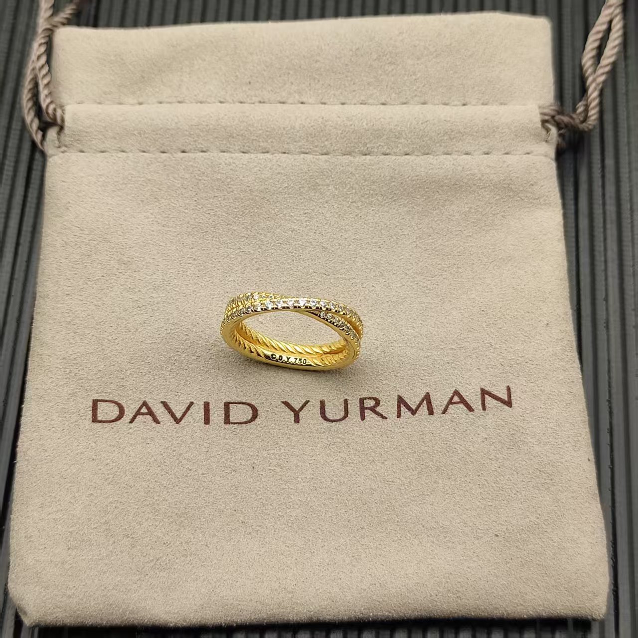 David Yurman Silver Logo-Accented Ring 298