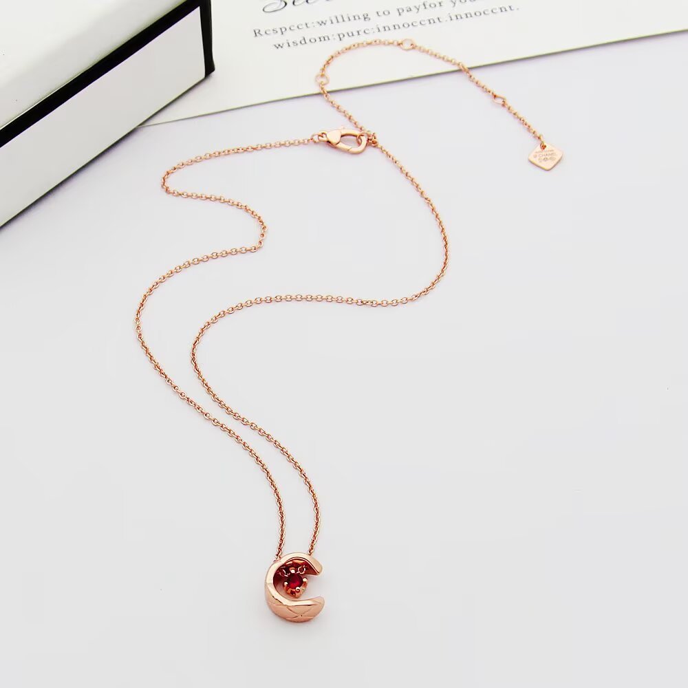 Chanel Rose Gold Logo-Accented Necklace 715