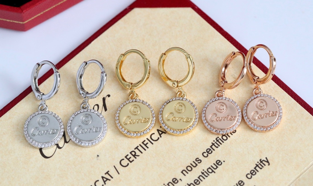 Cartier Rose Gold Vintage-Inspired Earrings 0138