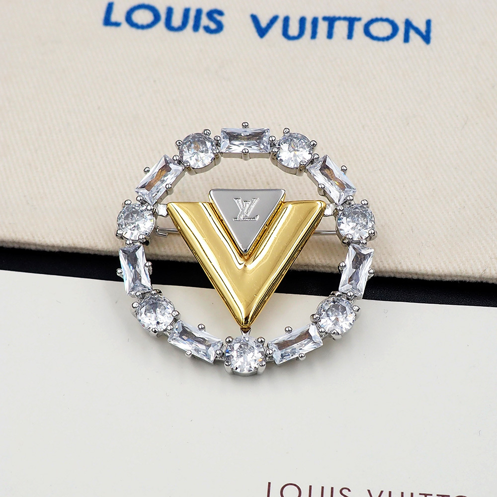 LV Silver Logo-Accented Brooch 240