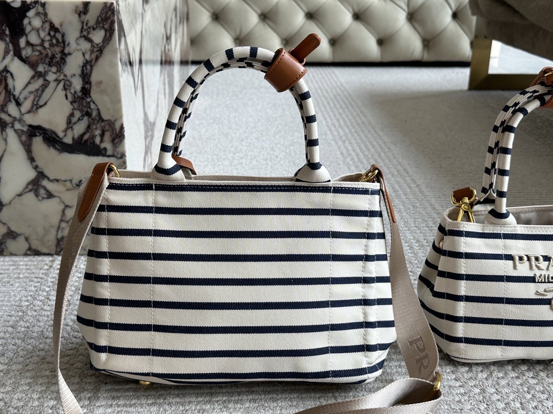 Prada Beige Vintage-Inspired Bag 074