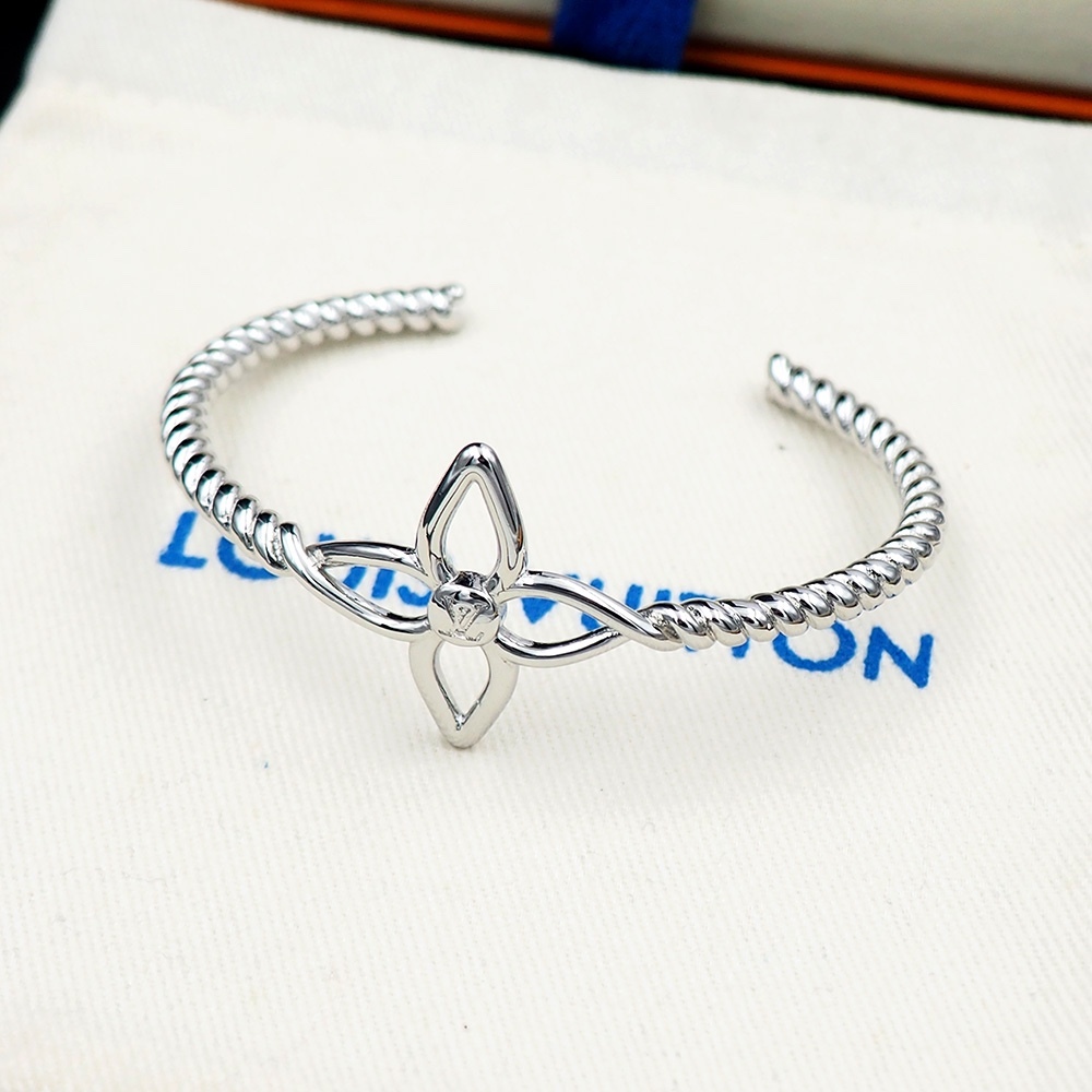 LV Silver Logo-Accented Bracelet 136