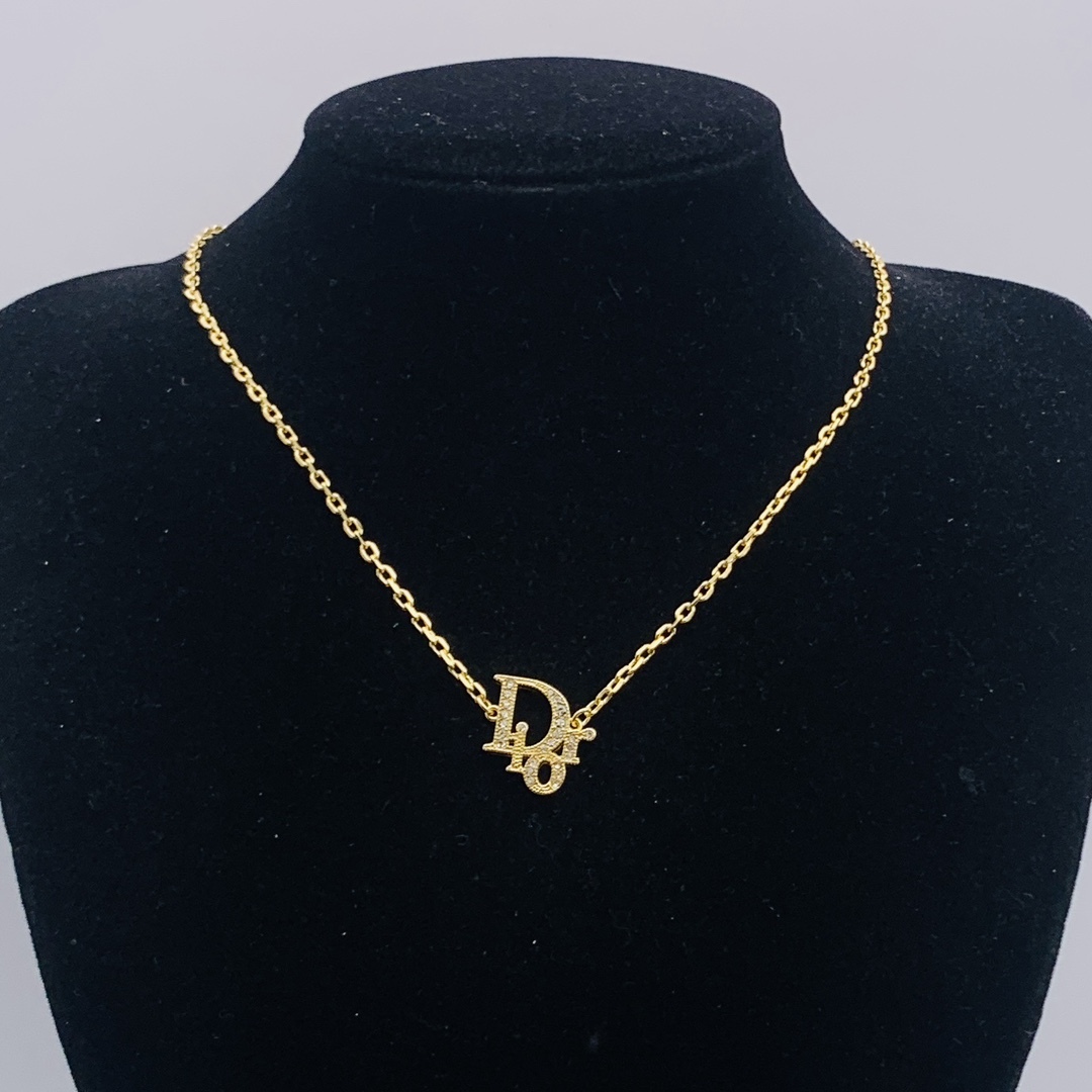 Dior Rose Gold Logo-Accented Necklace 348