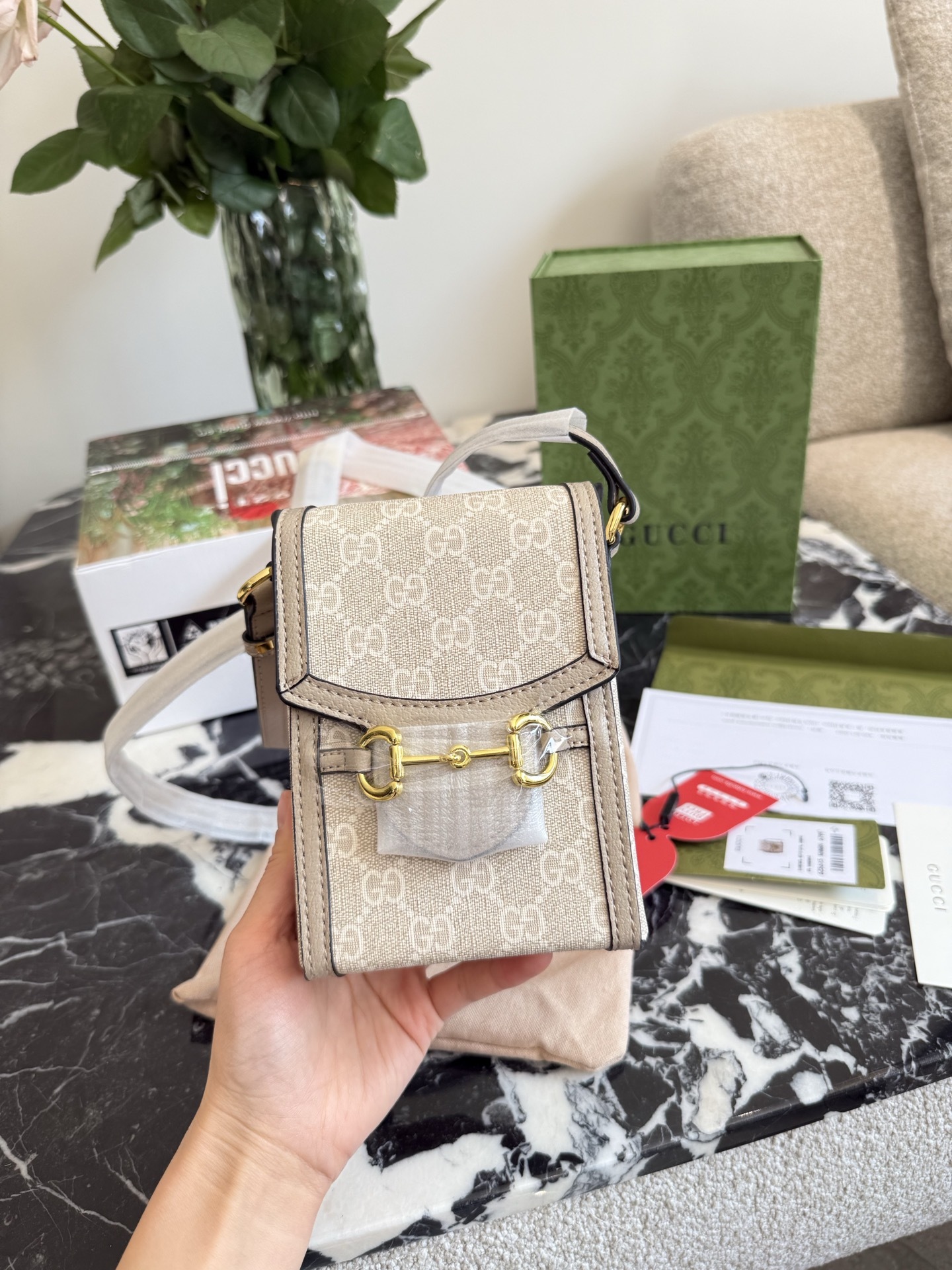 Gucci Beige Quilted Bag 538